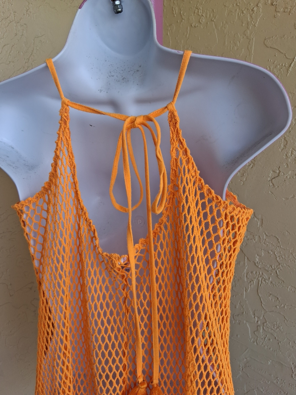Wild Fable Neon Orange Fishnet Tank Top - Picture 6 of 11